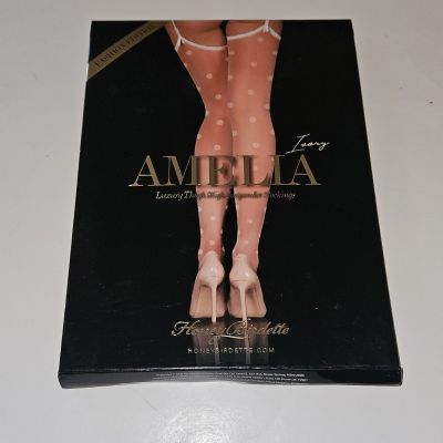 Honey Birdette Amelia Ivory Thigh High Suspender Stockings size S, M, or L New
